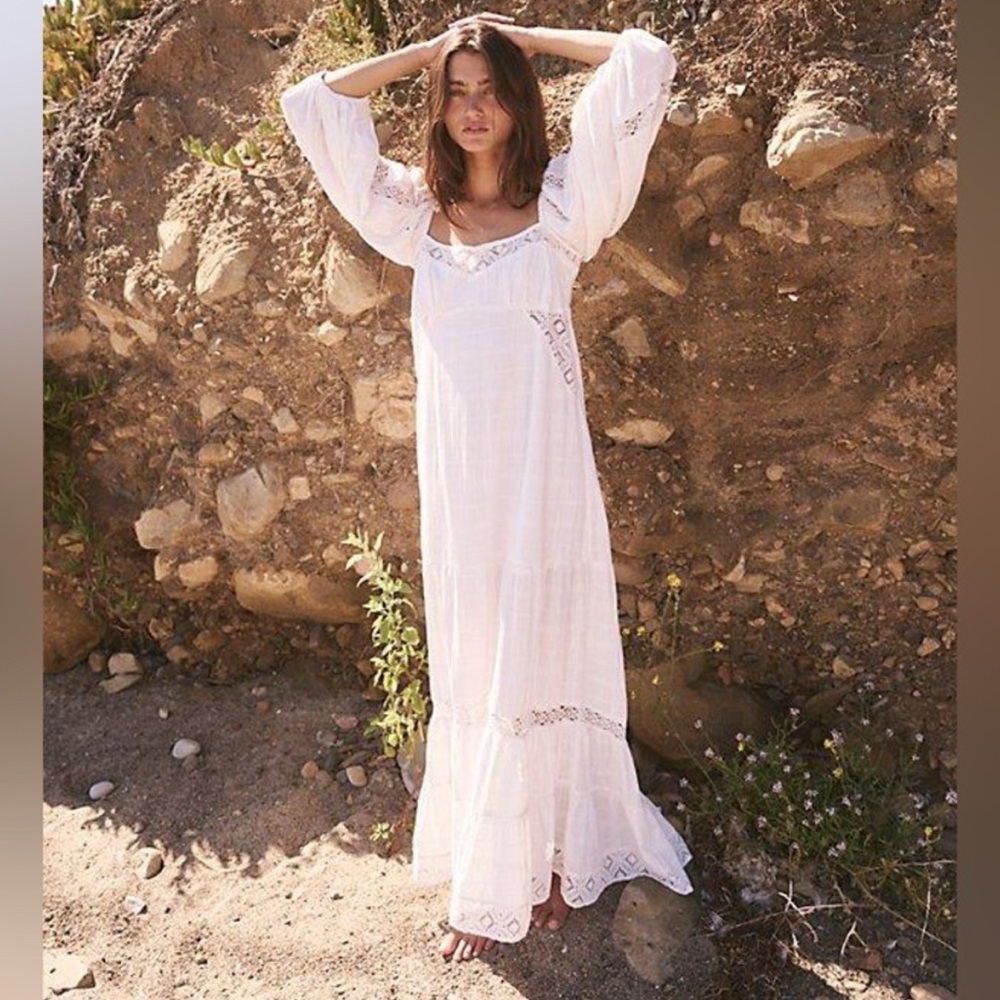 Free People White Maxi Dress